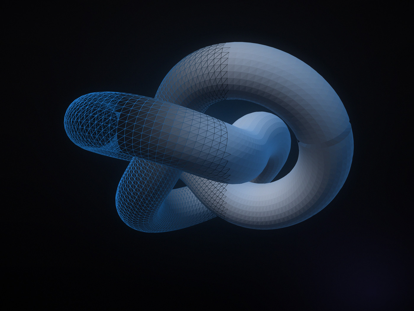 Modello 3D: mesh STL a triangoli che diventa pezzo solido